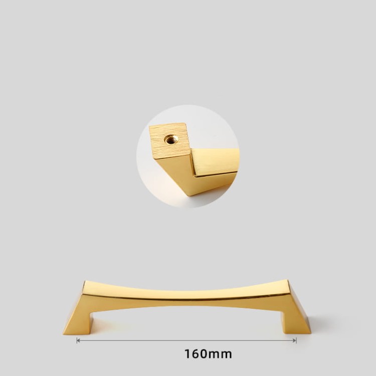 Möbelgriff Peral – moderner eleganter Griff in gebürstetem Gold, Gold, Schwarz, Perlgrau und gebürstetem Nickel. Größen 128–320 mm, ideal für Küchen- und Badmöbel, Schränke und Schubladen.