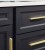 Möbelgriff Anta – schlichter Frontmontage-Griff in Schwarz und gebürstetem Gold, Größen 96, 128, 192, 320, 576 und 960 mm. Modern für Küchenmöbel, Kommoden, Schränke und Bäder – egriffe.at