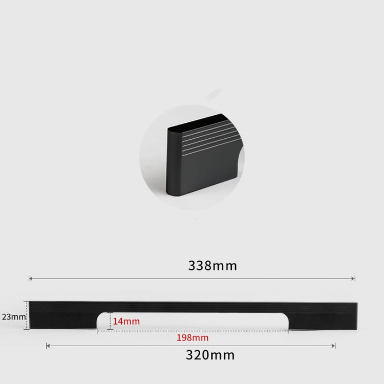 Möbelgriff Vista – moderner minimalistischer Griff in Schwarz, Champagnergold und Aschgrau. Größen 96–960 mm, für Küchen- und Badmöbel, Schränke, Schubladen und Kommoden – egriffe.at