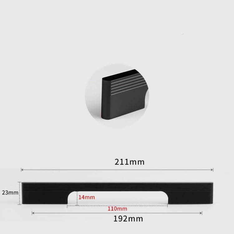 Möbelgriff Vista – moderner minimalistischer Griff in Schwarz, Champagnergold und Aschgrau. Größen 96–960 mm, für Küchen- und Badmöbel, Schränke, Schubladen und Kommoden – egriffe.at