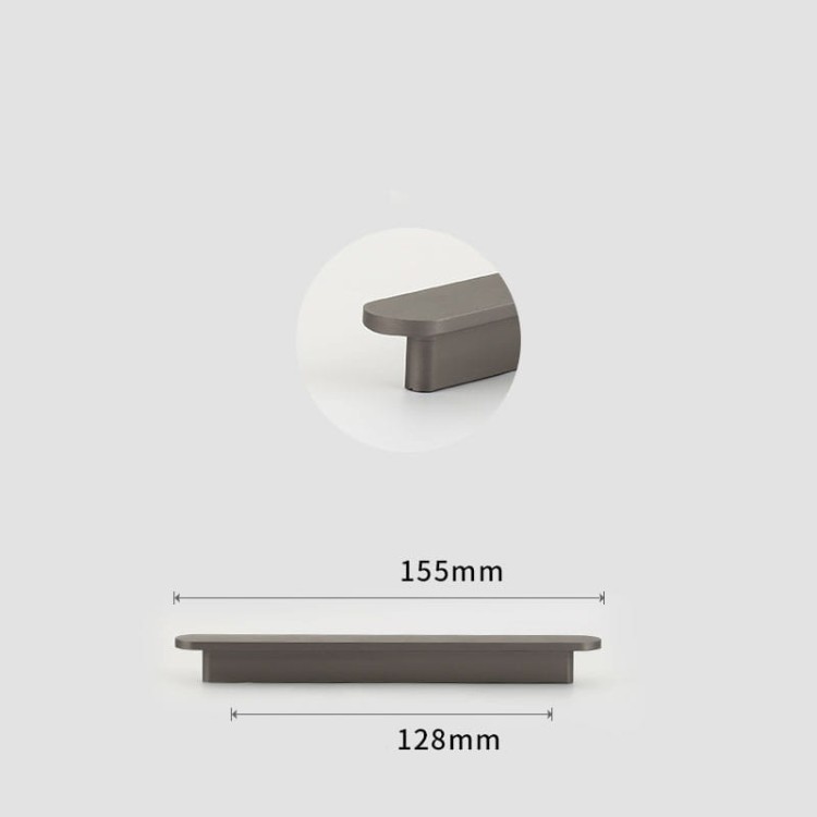 Möbelgriff Terra – moderner minimalistischer Griff in Gold oder gebürstetem Grau. Größen 96, 128, 192, 320, 768 und 960 mm. Für Küchen- und Badschränke sowie Schubladen – egriffe.at