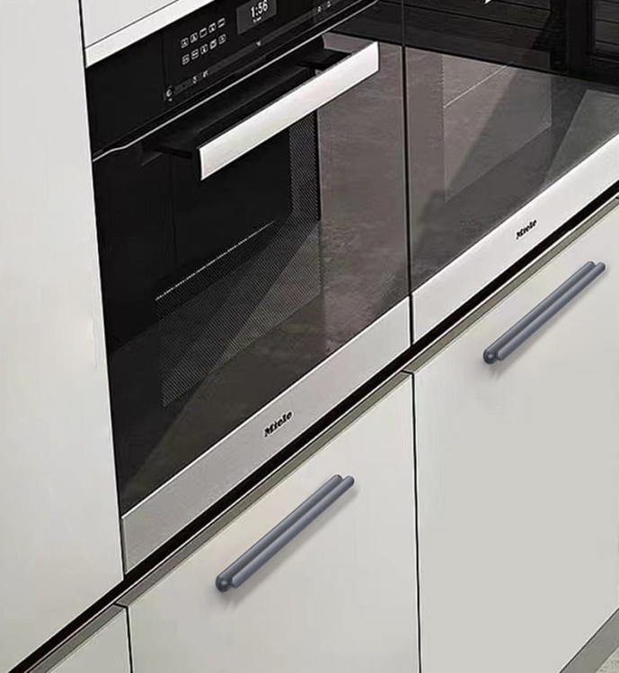 Möbelgriff Tonta – moderner Griff in Schwarz oder Grau, erhältlich in 96, 128, 160, 320, 576 und 960 mm. Für Küchen, Schränke, Schubladen, Kommoden, Bad- und Büromöbel – egriffe.at