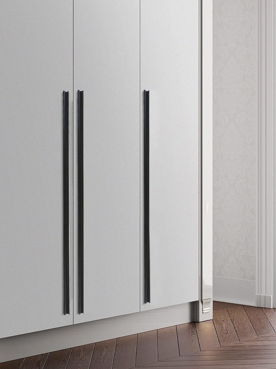 Möbelgriff Tonta – moderner Griff in Schwarz oder Grau, erhältlich in 96, 128, 160, 320, 576 und 960 mm. Für Küchen, Schränke, Schubladen, Kommoden, Bad- und Büromöbel – egriffe.at