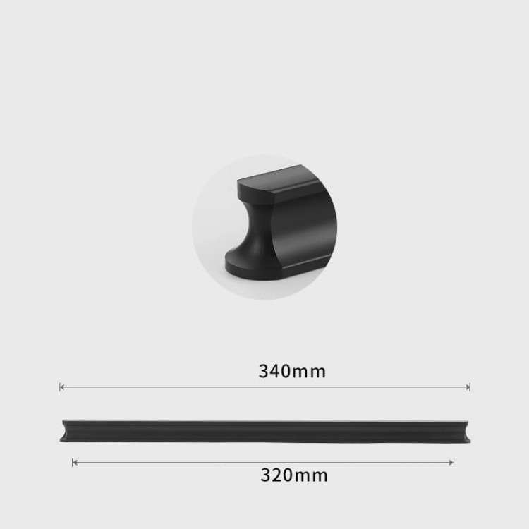 Möbelgriff Tonta – moderner Griff in Schwarz oder Grau, erhältlich in 96, 128, 160, 320, 576 und 960 mm. Für Küchen, Schränke, Schubladen, Kommoden, Bad- und Büromöbel – egriffe.at