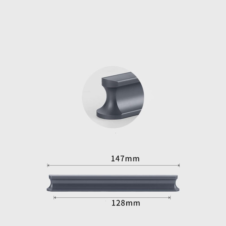 Möbelgriff Tonta – moderner Griff in Schwarz oder Grau, erhältlich in 96, 128, 160, 320, 576 und 960 mm. Für Küchen, Schränke, Schubladen, Kommoden, Bad- und Büromöbel – egriffe.at