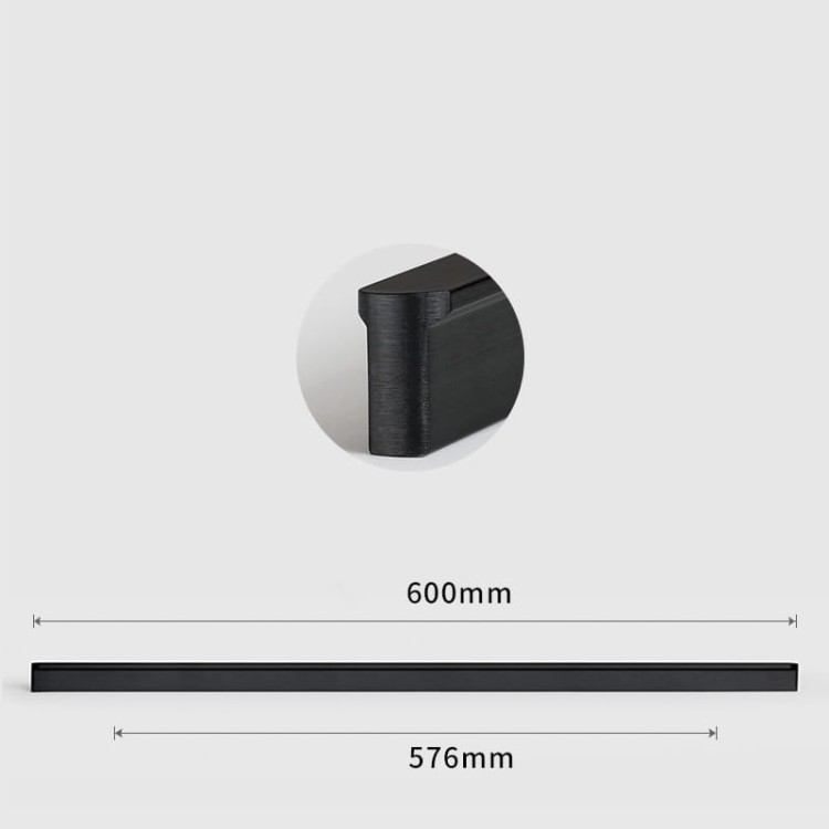Uchwyt meblowy Avalos prosty liniowy czarny / złoty szczotkowany – nowoczesny, dostępne rozmiary 96 mm, 128 mm, 160 mm, 320 mm, 546 mm, 960 mm. sklep euchwyty.pl