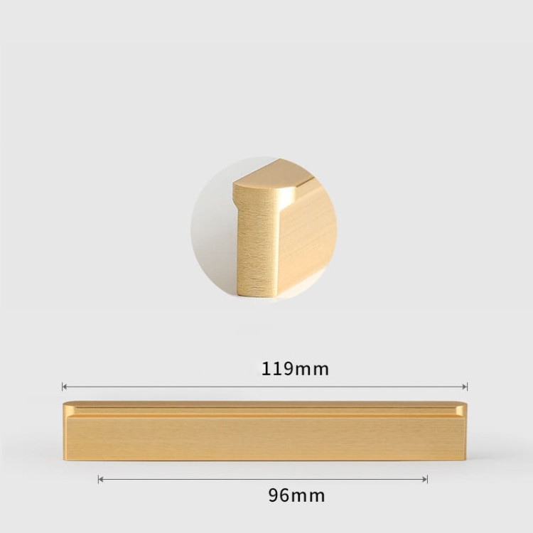 Uchwyt meblowy Avalos prosty liniowy czarny / złoty szczotkowany – nowoczesny, dostępne rozmiary 96 mm, 128 mm, 160 mm, 320 mm, 546 mm, 960 mm. sklep euchwyty.pl