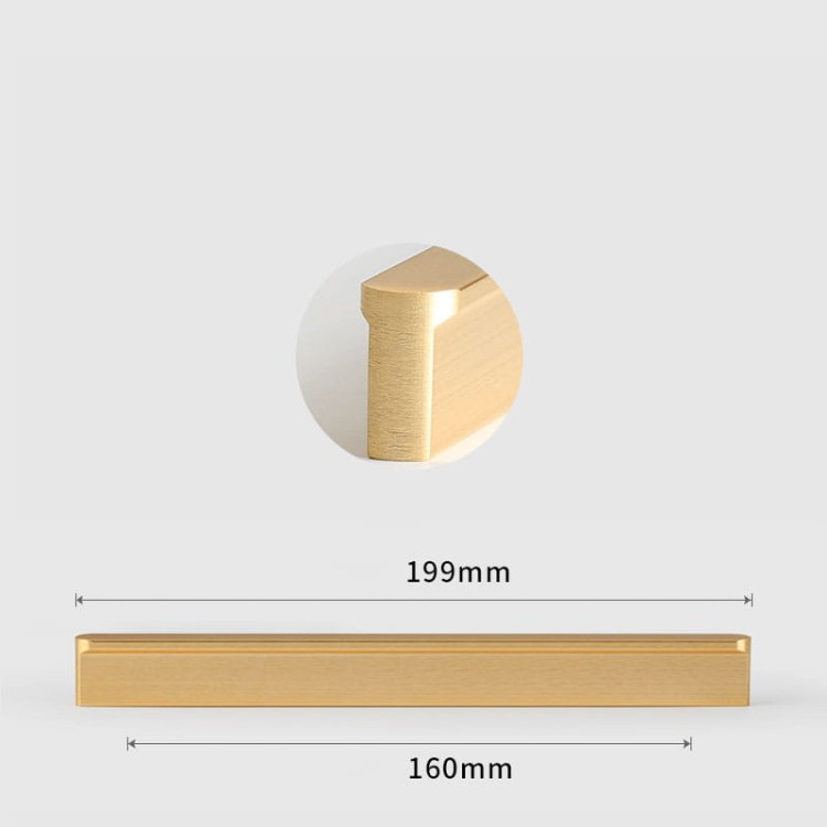 Uchwyt meblowy Avalos prosty liniowy czarny / złoty szczotkowany – nowoczesny, dostępne rozmiary 96 mm, 128 mm, 160 mm, 320 mm, 546 mm, 960 mm. sklep euchwyty.pl