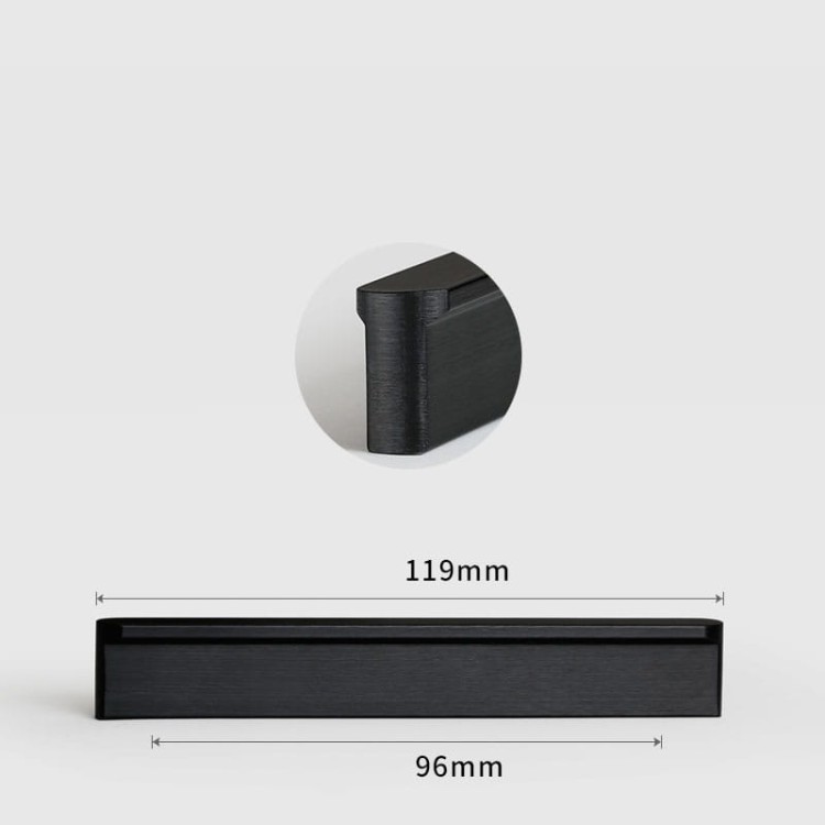 Uchwyt meblowy Avalos prosty liniowy czarny / złoty szczotkowany – nowoczesny, dostępne rozmiary 96 mm, 128 mm, 160 mm, 320 mm, 546 mm, 960 mm. sklep euchwyty.pl