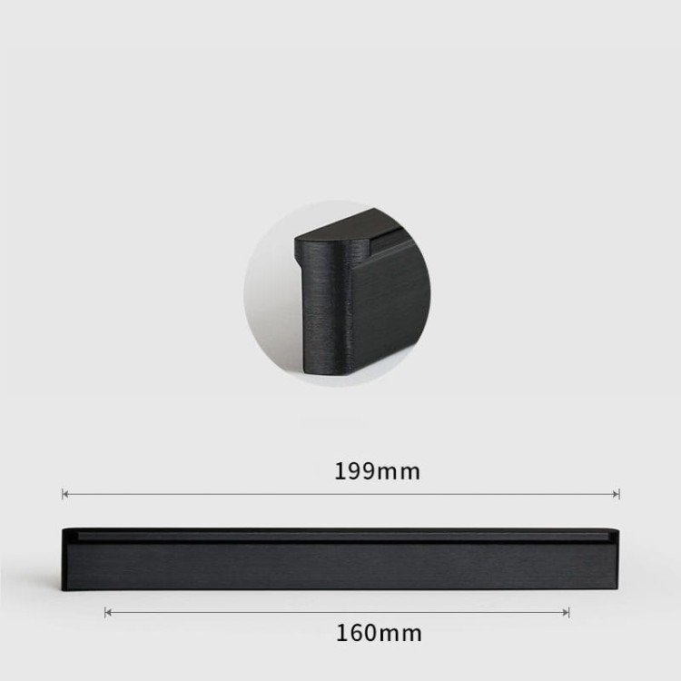 Uchwyt meblowy Avalos prosty liniowy czarny / złoty szczotkowany – nowoczesny, dostępne rozmiary 96 mm, 128 mm, 160 mm, 320 mm, 546 mm, 960 mm. sklep euchwyty.pl