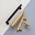 Uchwyt meblowy Montana czarny / złoty – radełkowany T-Bar industrialny 128 mm / 160 mm – sklep euchwyty.pl