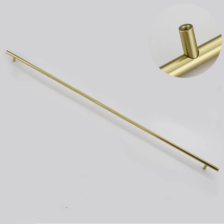 Bardzo długi złoty szczotkowany uchwyt prętowy Uno w rozmiarze 850 mm