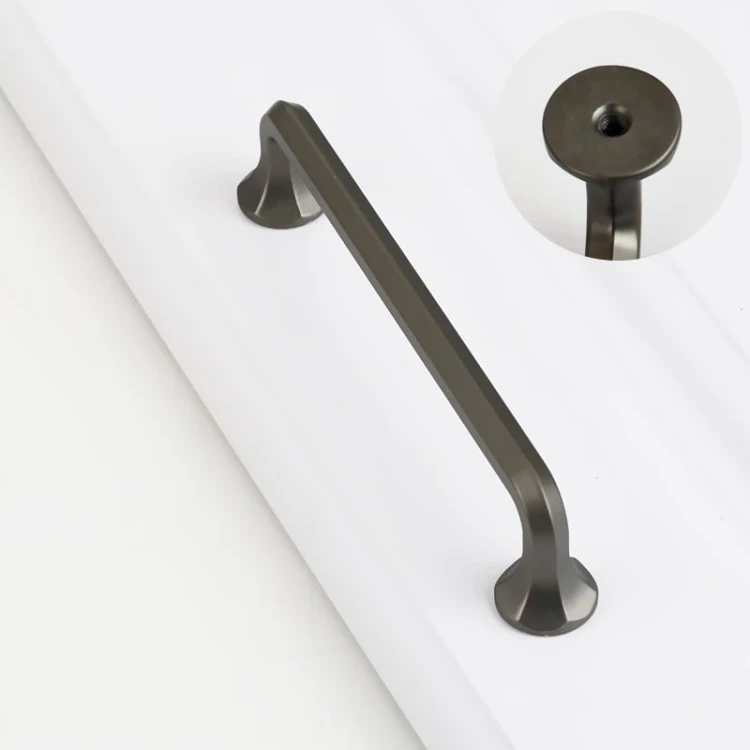 Länglicher Grillo-Möbelgriff in Perlgrau mit 160 mm Lochabstand