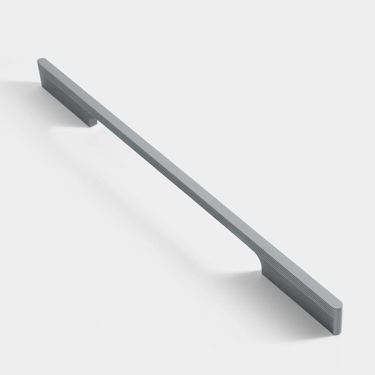Möbelgriff Pomo – moderner länglicher Griff für Küchenmöbel, Schränke und Schubladen. Farben: Schwarz, Champagnergold und Grau. Größen: Knopf, 192, 320 und 800 mm.