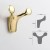 Wandhaken Dos – Design-Doppelhaken für Flur, Bad, Büro und Hotels. Aus robustem Metall, kratzfest. Farben: Gold, gebürstetes Gold, Schwarz und Perlgrau.