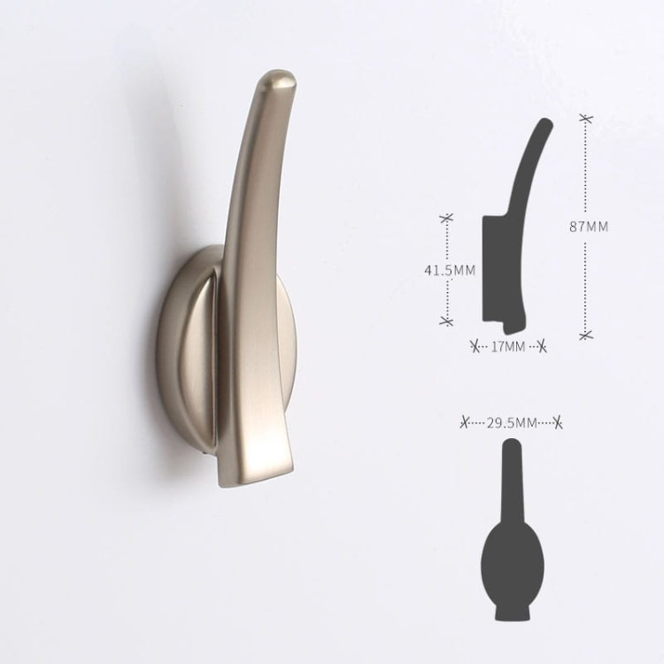 Wandhaken Diego – minimalistisch und robust, einfache Montage mit Schrauben im Set. Ideal für Küche, Bad, Flur und Büro. Farben: Gold, gebürstetes Gold, Schwarz, Perlgrau, Nickel, gebürstetes Braun und Braun-Kupfer.